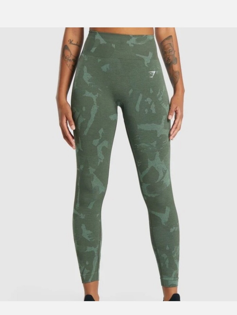 LIKE NEW - Gymshark Adapt Camo Seamless Leggings Sz L Savanna | Green High Waist